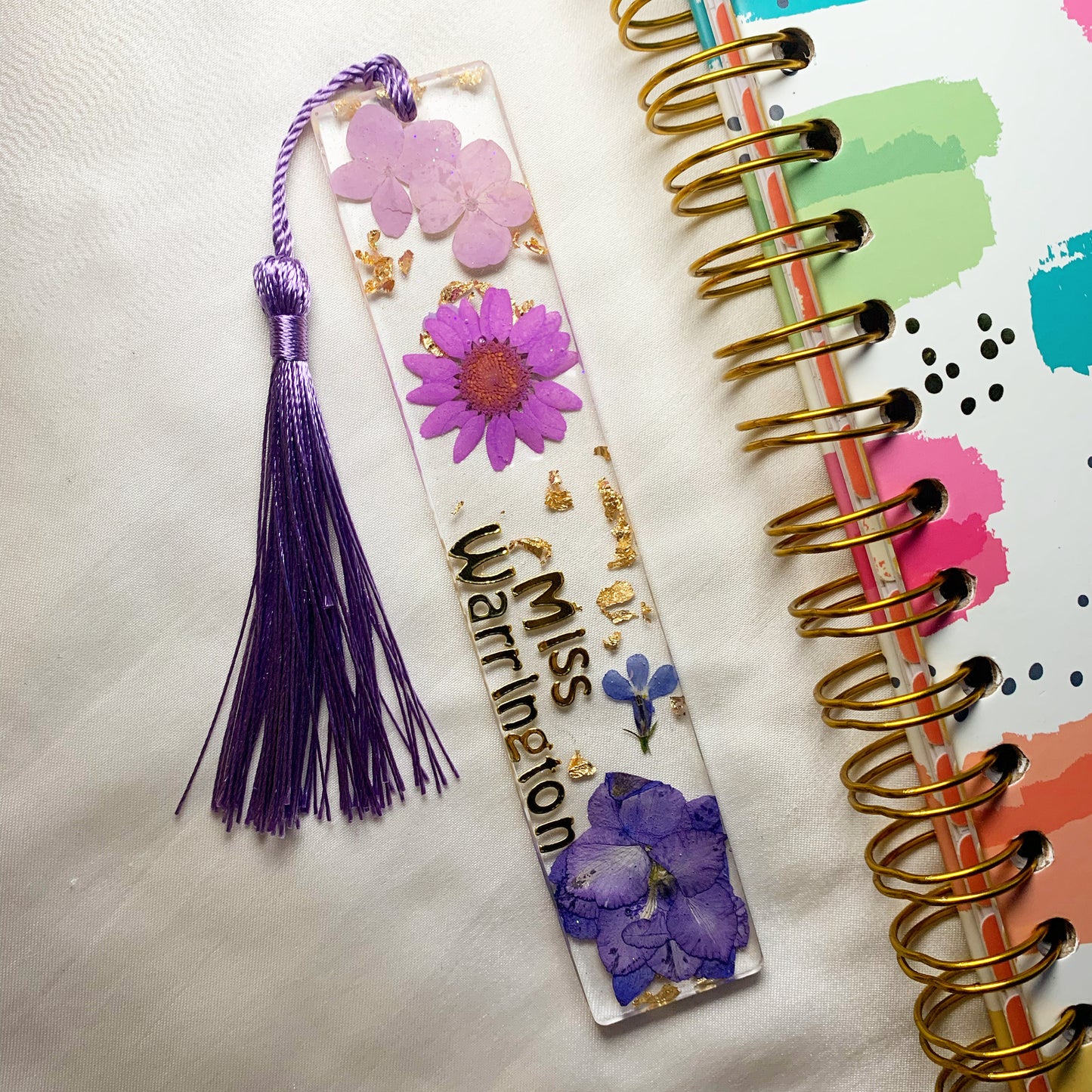 Floral bookmark - personalise with name