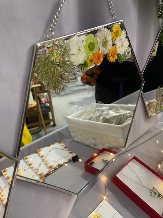 Decorative floral mirror