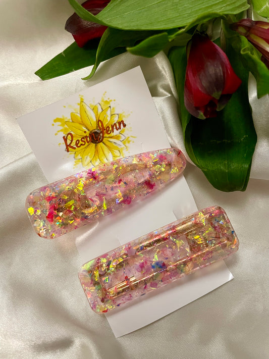 Set of resin hair clips