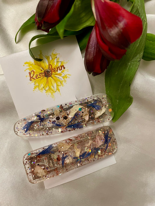 Wild flower hair clips