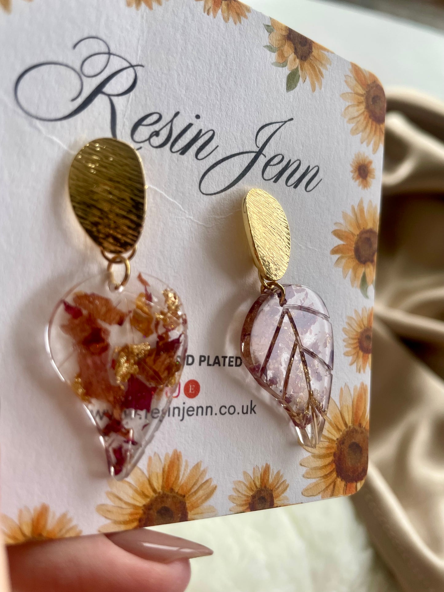 Gold leaf earrings