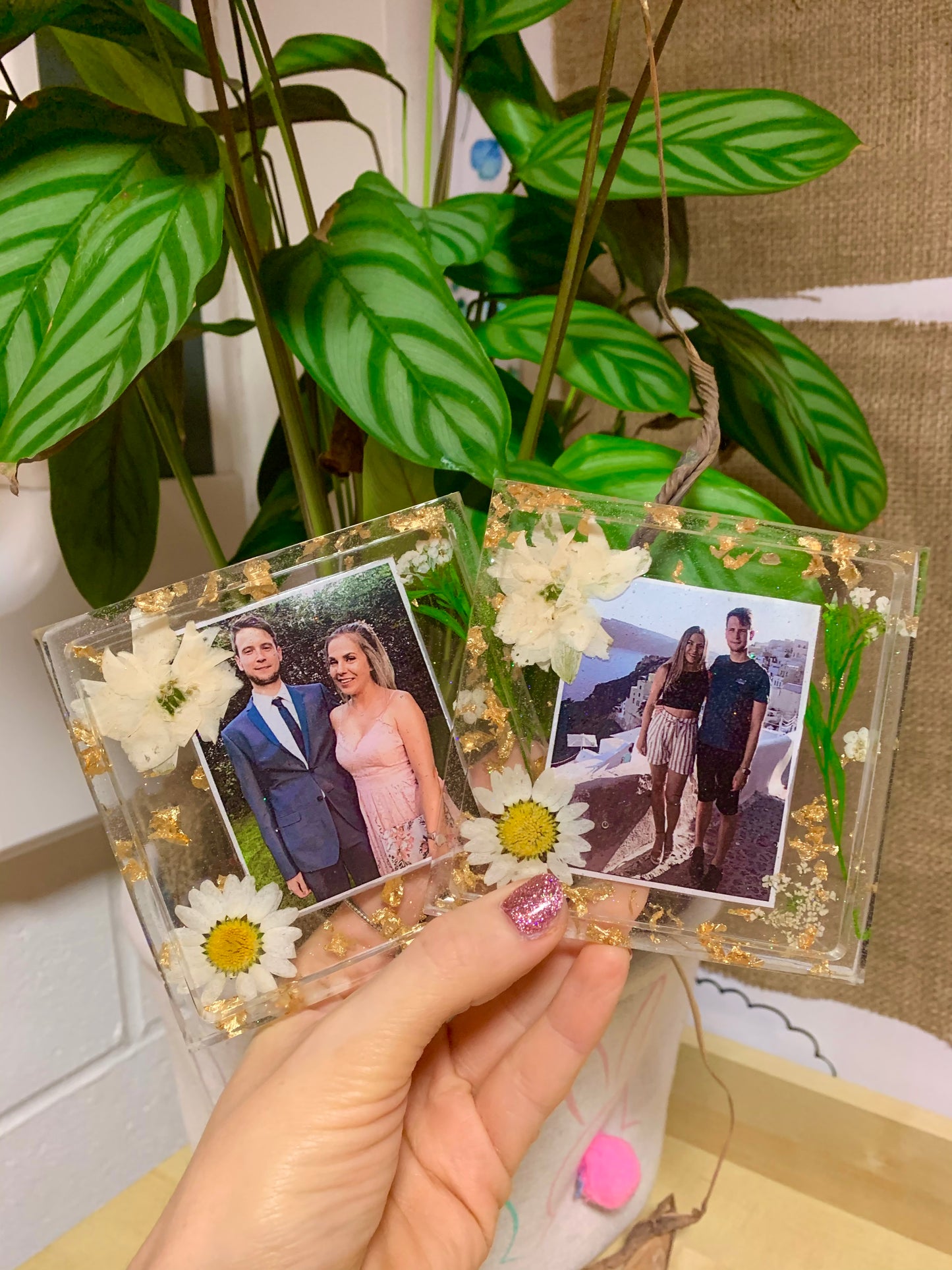 Personalised Floral Trinket Dish / Coaster