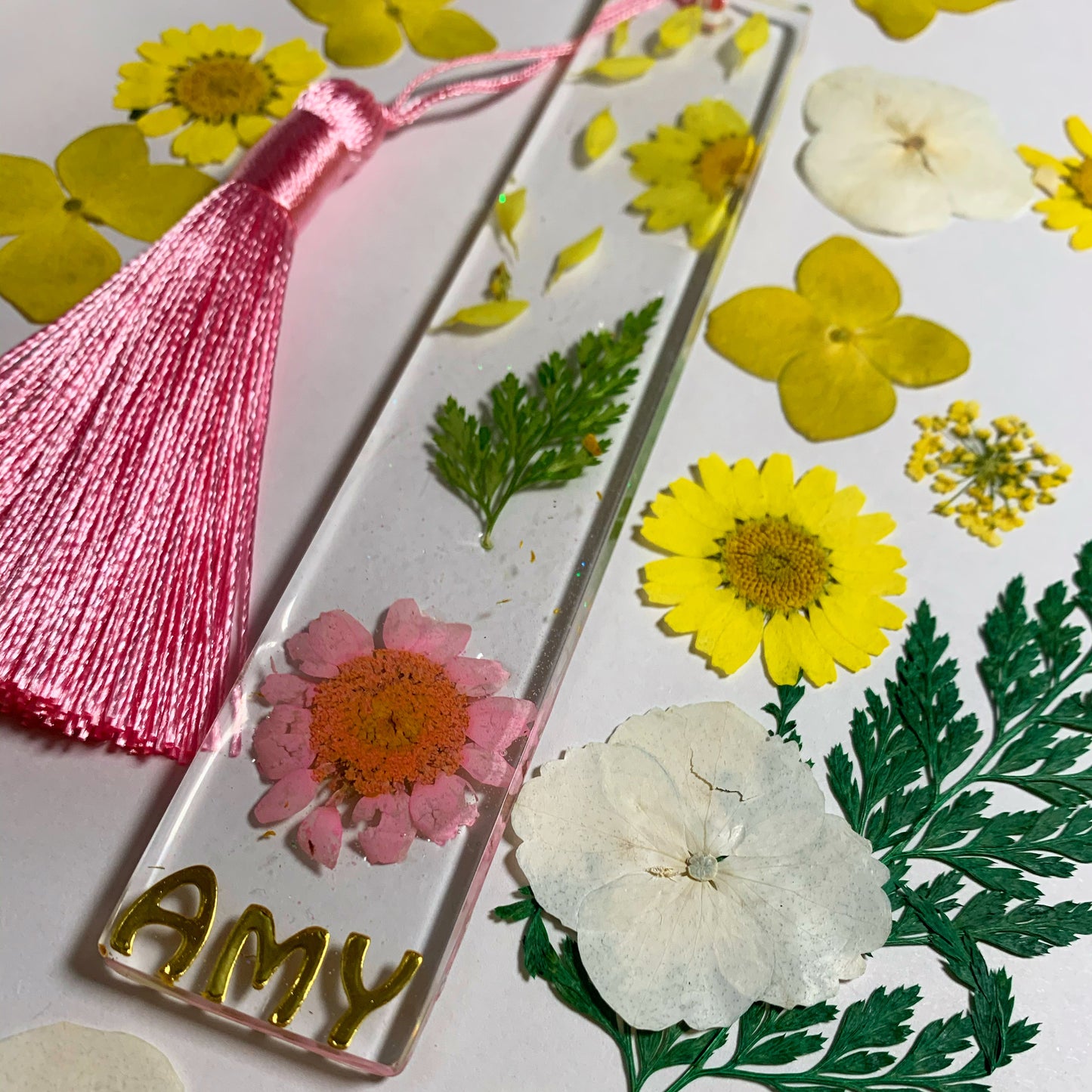 Floral bookmark - personalise with name