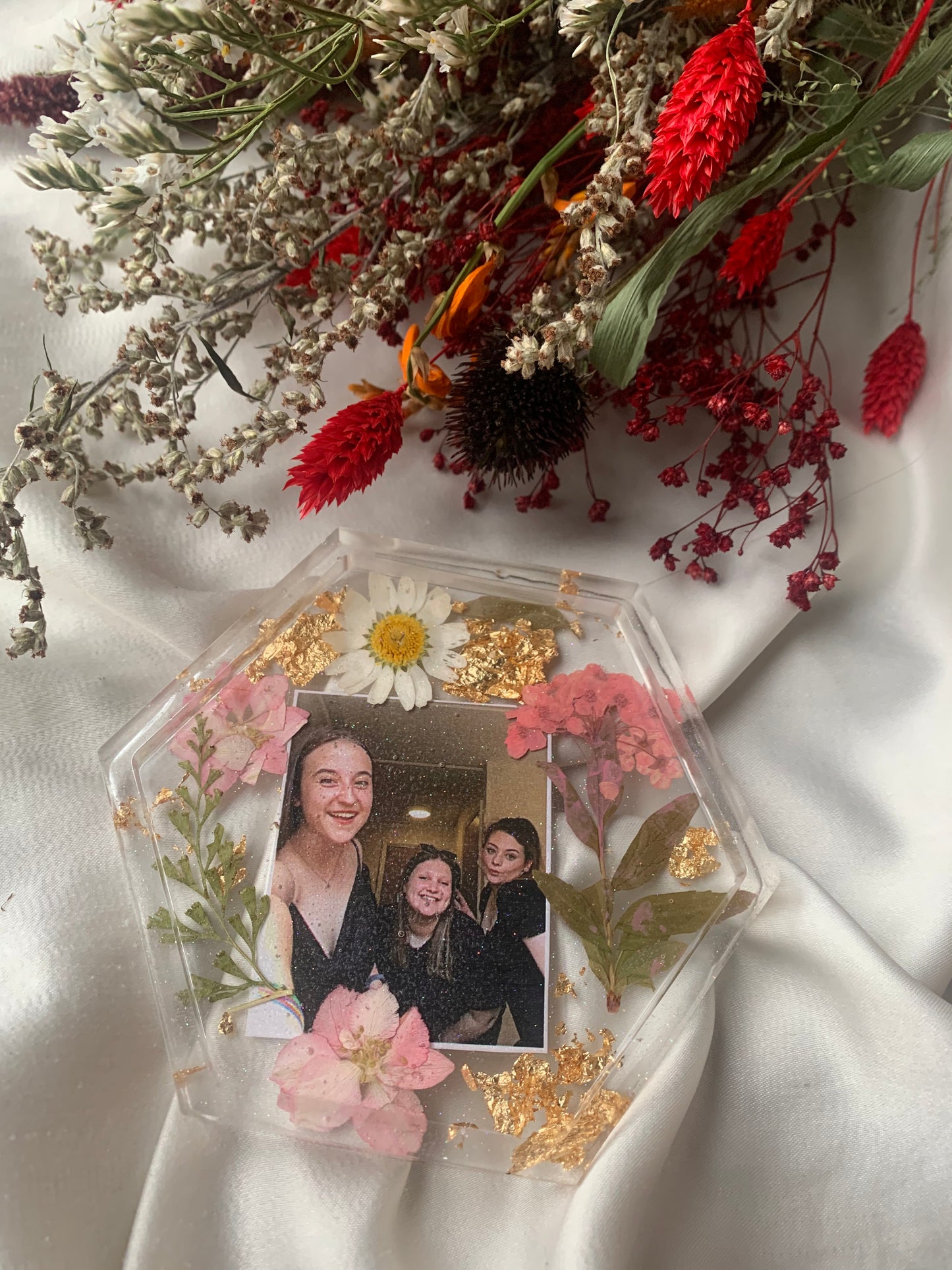 Personalised Floral Trinket Dish / Coaster