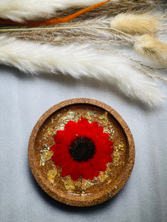 Red sunflower coaster